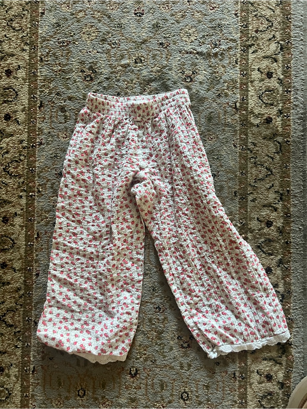 Zara Pink Floral Pajama Bottoms for Kids